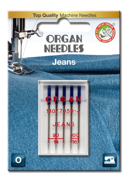 Organ Needles Jeans 130/705H-J 90-100 14-16 5er Set 