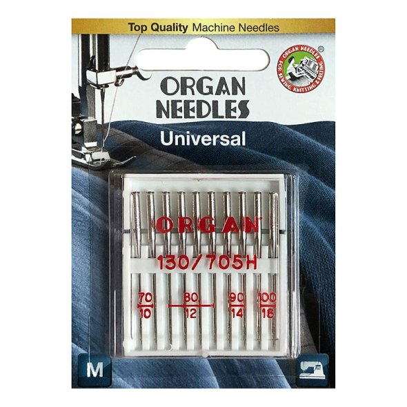 Organ Needles Universal 130/705H 70-100 10-16 10er Set 
