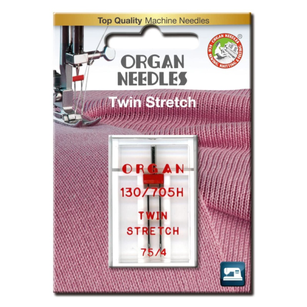 Organ Needles Twin Stretch 130/705H 75/4 