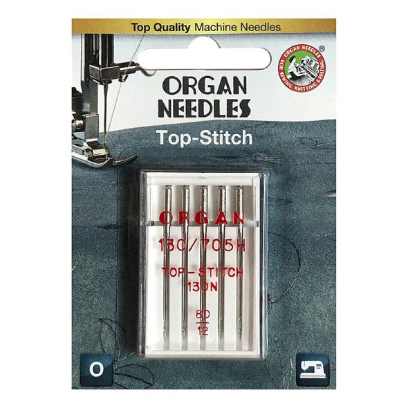 Organ Needles Top-Stitch 130/705H 130N 80/12 5er Set 